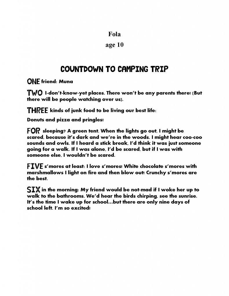 Countdown to Camping Trip, Artwork No. 275